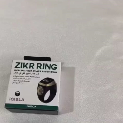 Rotatable Smart Zikr Ring with Tasbih Beads & Health Counter (Android & iOS Compatible)